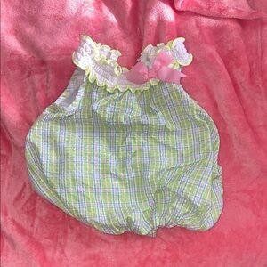 Plaid Ruffled Kids Romper